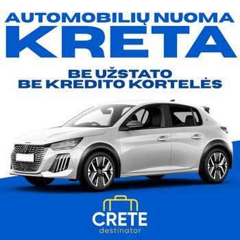 Automobilių nuoma Kretoje be kreditinės kortelės ir užstato